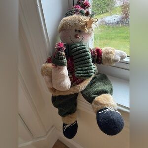 Festive Plush Snowman with Green Scarf